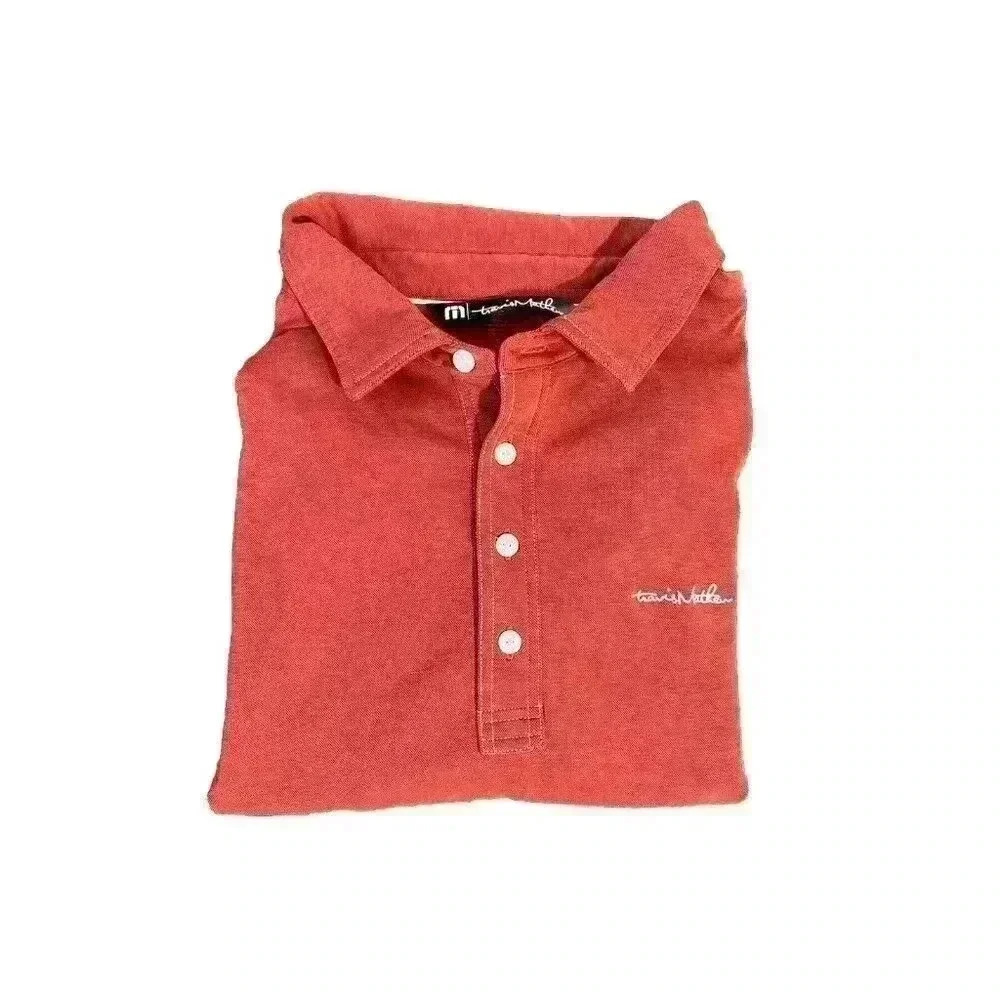 Travis Mathew Matthew Golf Polo Shirt Mens Orange Pima Cotton Size XXL